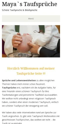 Anteprima del sito Taufsprüche Taufgeschenke, media di Germania per articoli sponsorizzati