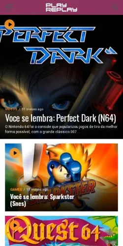 Voorbeeld van de site PlayReplay, medium uit Brazilië voor gesponsorde artikelen