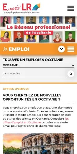 Vista previa del sitio Emploi LR, medio de Francia para artículos patrocinados