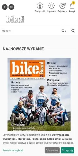Podgląd witryny bikeBoard, medium z kraju Polska do artykułów sponsorowanych