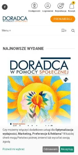 Anteprima del sito Czasopismo Doradca w Pomocy Społecznej, media di Polonia per articoli sponsorizzati