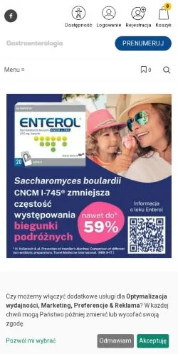 Anteprima del sito Gastroenterologia Praktyczna, media di Polonia per articoli sponsorizzati