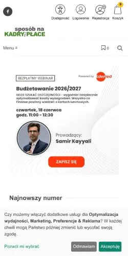 Anteprima del sito Sposób Na Kadry I Płace, media di Polonia per articoli sponsorizzati