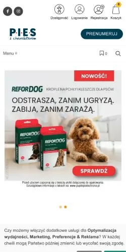 Podgląd witryny Pies z charakterem, medium z kraju Polska do artykułów sponsorowanych