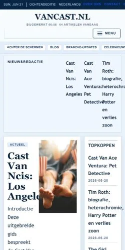 Anteprima del sito vancast.nl -, media di Paesi Bassi per articoli sponsorizzati
