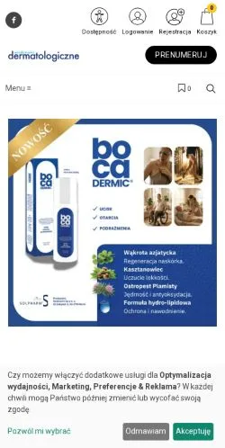 Podgląd witryny Wiadomości Dermatologiczne, medium z kraju Polska do artykułów sponsorowanych