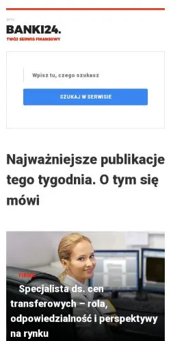 스폰서 기사용 폴란드 매체 Banki24 Opinie 사이트 미리보기