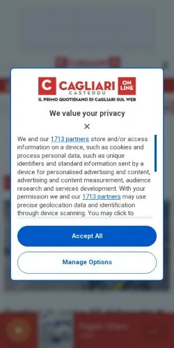 Anteprima del sito Castedduonline, media di Italia per articoli sponsorizzati