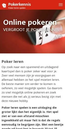 Anteprima del sito Pokerkennis, media di Paesi Bassi per articoli sponsorizzati