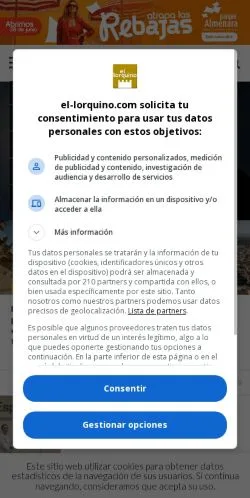 스폰서 기사용 스페인 매체 El Lorquino 사이트 미리보기