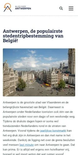 Anteprima del sito Alles Over Antwerpen, media di Paesi Bassi per articoli sponsorizzati