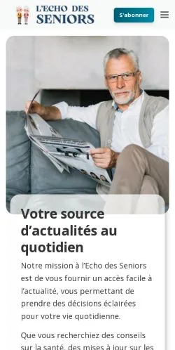 Voorbeeld van de site L'Echo Des Seniors, medium uit Frankrijk voor gesponsorde artikelen