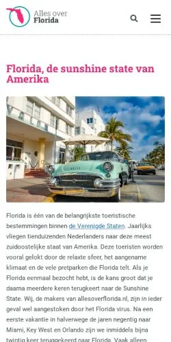 Anteprima del sito Alles Over Florida, media di Paesi Bassi per articoli sponsorizzati