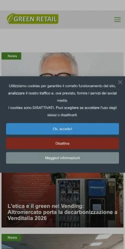 Anteprima del sito Green Retail, media di Italia per articoli sponsorizzati