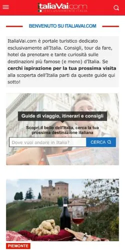 Anteprima del sito ItaliaVai, media di Italia per articoli sponsorizzati