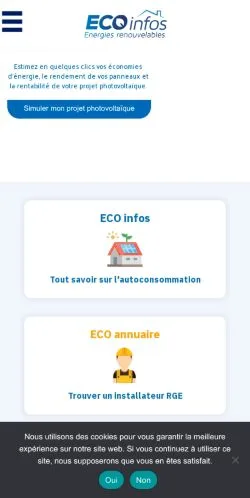 Anteprima del sito ECOinfos Energies Renouvelables, media di Francia per articoli sponsorizzati