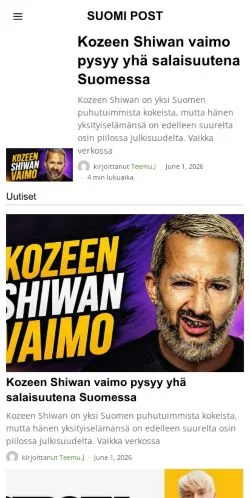 Vista previa del sitio Suomi Post, medio de Estados Unidos para artículos patrocinados