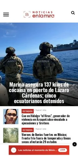 Anteprima del sito Noticias En La Mira, media di Stati Uniti per articoli sponsorizzati