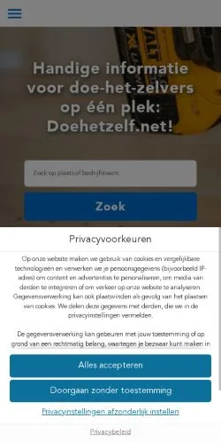 스폰서 기사용 네덜란드 매체 Doehetzelf 사이트 미리보기