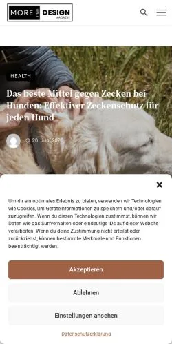 Podgląd witryny MorethanDesign, medium z kraju Austria do artykułów sponsorowanych