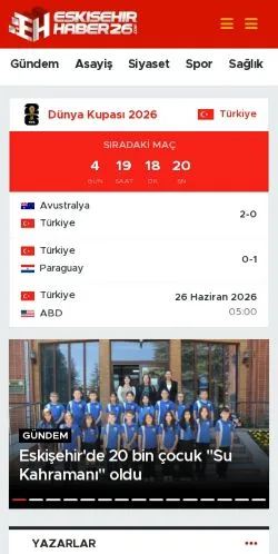 Anteprima del sito Eskişehir Haber, media di Turchia per articoli sponsorizzati