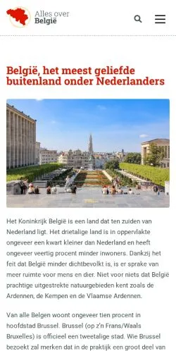 Anteprima del sito Alles Over België, media di Paesi Bassi per articoli sponsorizzati
