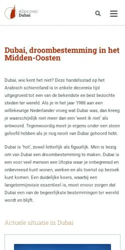 Anteprima del sito Alles Over Dubai, media di Paesi Bassi per articoli sponsorizzati