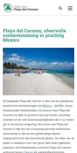 Anteprima del sito Playa Del Carmen, media di Paesi Bassi per articoli sponsorizzati