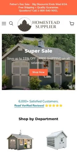 Anteprima del sito Homestead & Self-Sufficient Supplies, media di Stati Uniti per articoli sponsorizzati