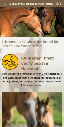 Podgląd witryny RAI-Reiten, medium z kraju Niemcy do artykułów sponsorowanych