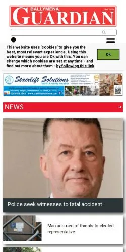Podgląd witryny Ballymena Guardian, medium z kraju Wielka Brytania do artykułów sponsorowanych