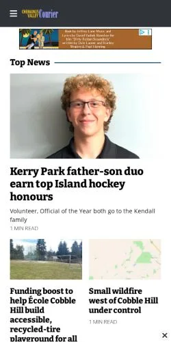 Anteprima del sito Chemainus Valley Courier, media di Canada per articoli sponsorizzati