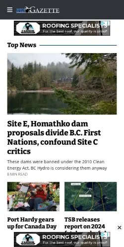 Anteprima del sito North Island Gazette, media di Stati Uniti per articoli sponsorizzati