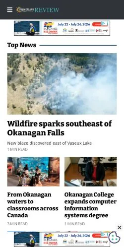 Podgląd witryny Summerland Review, medium z kraju Stany Zjednoczone do artykułów sponsorowanych