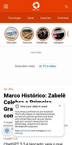 Anteprima del sito Portal TV Cariri, media di Brasile per articoli sponsorizzati