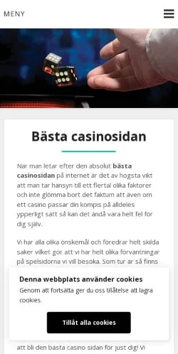 Podgląd witryny Bästa Casinosidan, medium z kraju Szwecja do artykułów sponsorowanych