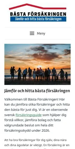 Anteprima del sito Bästaförsäkringen, media di Svezia per articoli sponsorizzati
