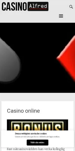 Anteprima del sito Casino Alfred, media di Svezia per articoli sponsorizzati