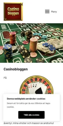 Anteprima del sito Casinobloggen, media di Svezia per articoli sponsorizzati