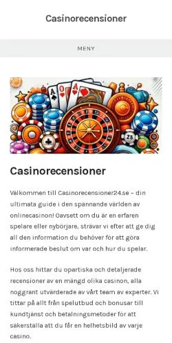 Anteprima del sito Casinorecensioner, media di Svezia per articoli sponsorizzati