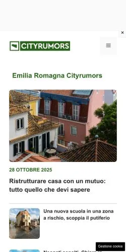 스폰서 기사용 이탈리아 매체 Emilia Romagna Cityrumors 사이트 미리보기