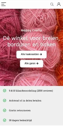 Anteprima del sito Happy Crafts, media di Paesi Bassi per articoli sponsorizzati