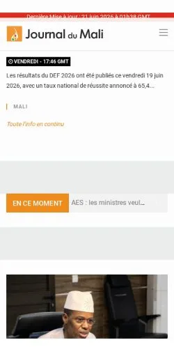스폰서 기사용 프랑스 매체 Journal du Mali 사이트 미리보기