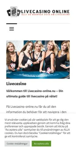 Podgląd witryny Livecasino Online, medium z kraju Szwecja do artykułów sponsorowanych