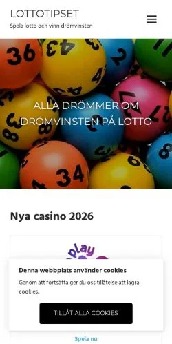 Anteprima del sito Lottotipset, media di Svezia per articoli sponsorizzati