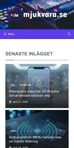 Anteprima del sito Mjukvara, media di Svezia per articoli sponsorizzati