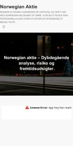 Podgląd witryny Norwegian Aktie, medium z kraju Dania do artykułów sponsorowanych