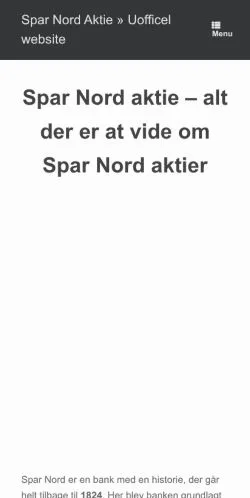스폰서 기사용 덴마크 매체 Spar Nord Aktie 사이트 미리보기