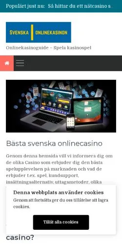 Vista previa del sitio Svenska Casino Guide, medio de Suecia para artículos patrocinados