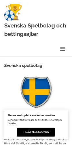 Anteprima del sito Svenska Spelbolag, media di Svezia per articoli sponsorizzati